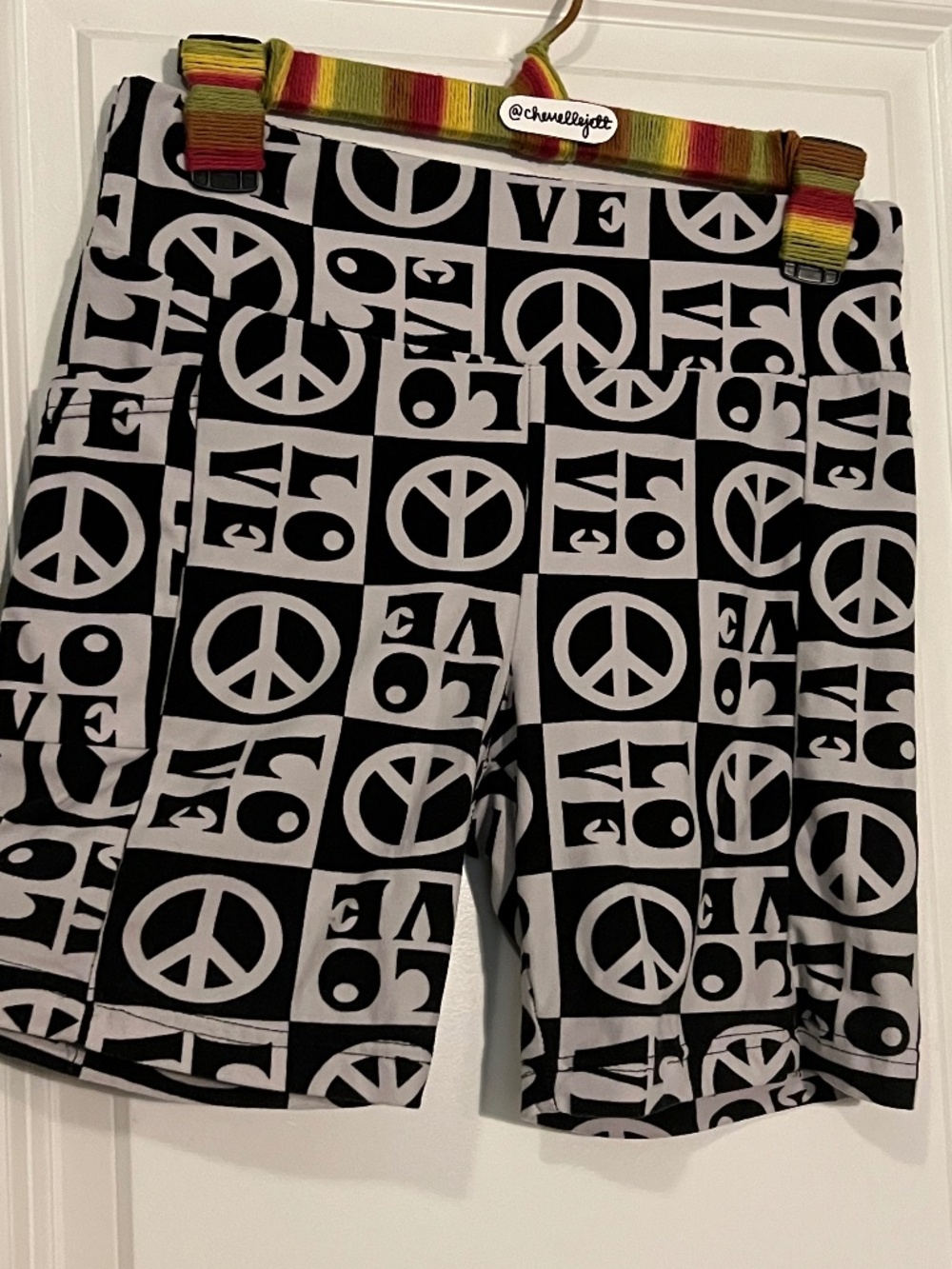 Groovy Peace & Love Biker Shorts
